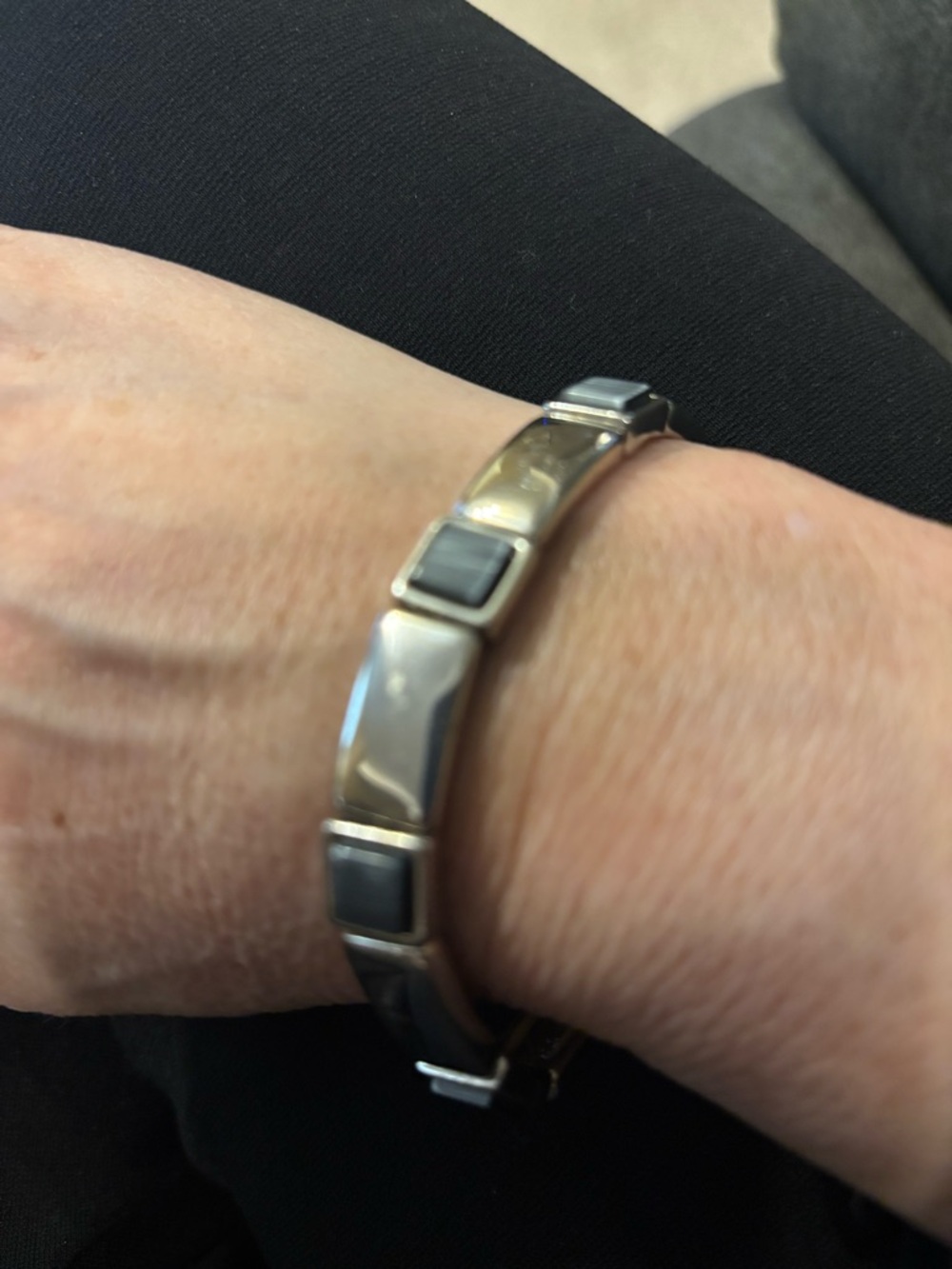 Stainless Steel Black Link Wellness Bracelet